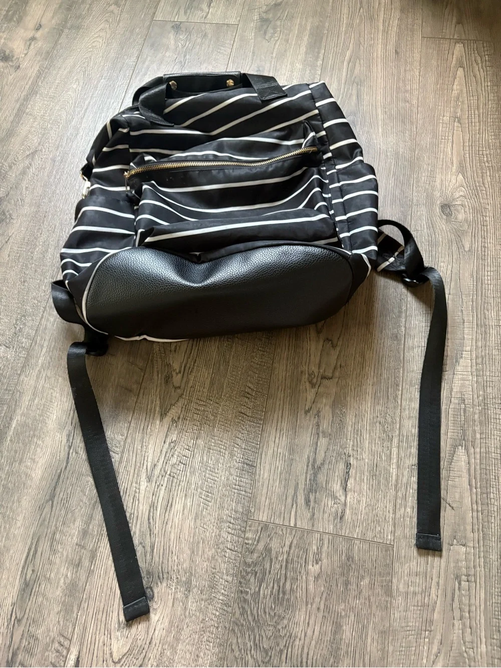 Black Striped Men's Backpack - Unbranded